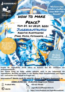 Poster for conference on how to make peace (German version)