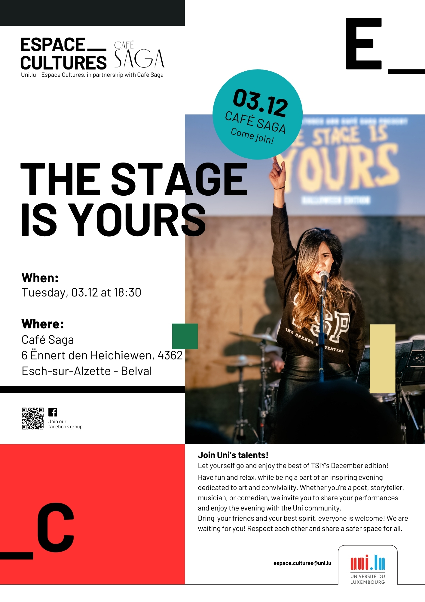 The Stage is Yours - December edition