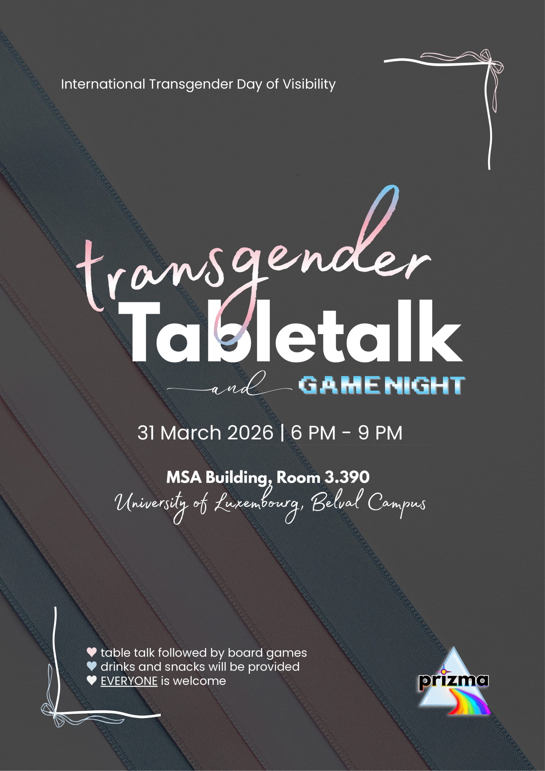 International Transgender Day of Visibility: Table Talk and Game Night