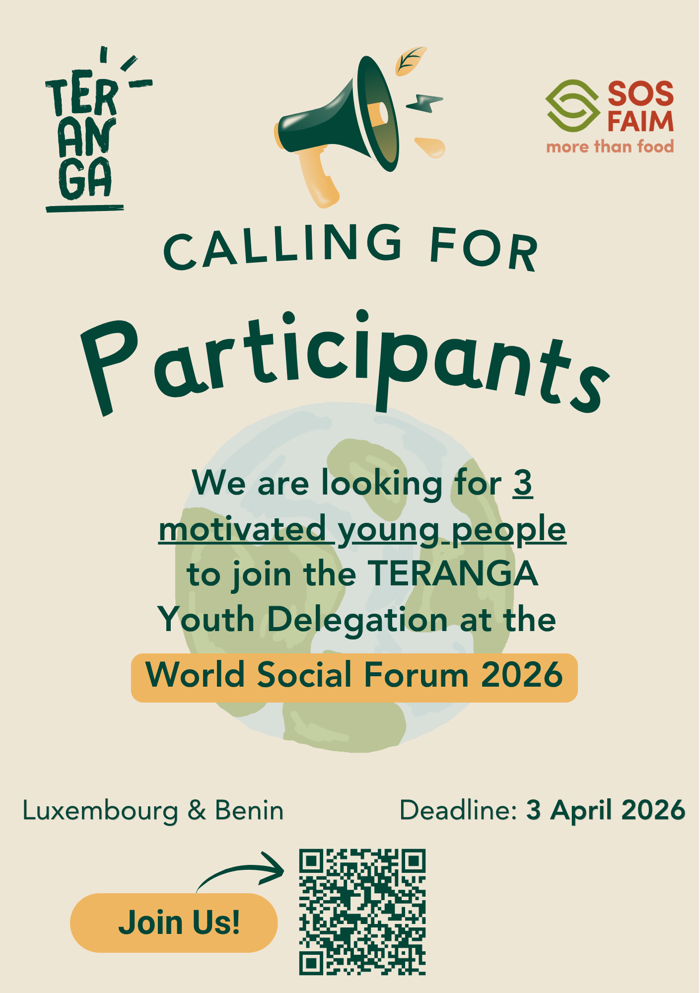 Deadline: Call for Participants Teranga Youth Delegation – World Social Forum 2026