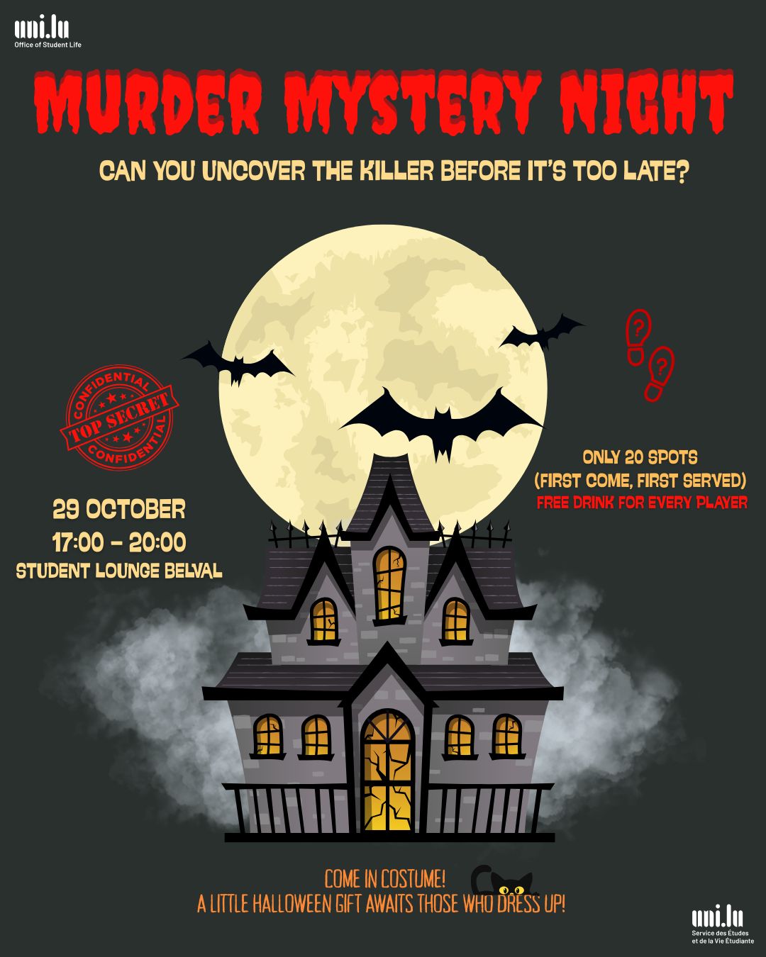 Murder Mystery Night: Murder in Monster Mansion 🎃 🔎